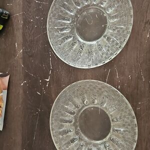 1970s Basketweave Glass Ashtray Trinket Dish